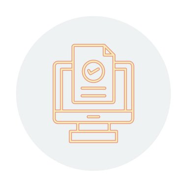 Bilgisayar ekranında web sitesi kayıt simgesi, vektör illüstrasyonu basit tasarım