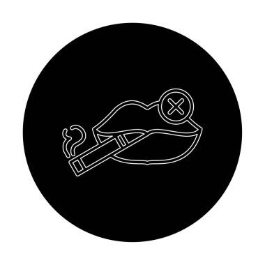 Basit Sigara İçilmez alanı simgesi, vektör illüstrasyonu