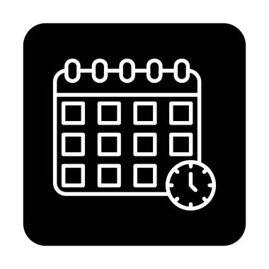 Takvim anımsatma simgesi, bitiş tarihi simgesi, vektör illüstrasyonu