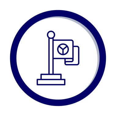 Barış bayrağı simgesi, vektör illüstrasyonu 