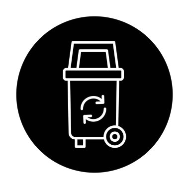 Çöp kutusu simgesi vektör illüstrasyonu 