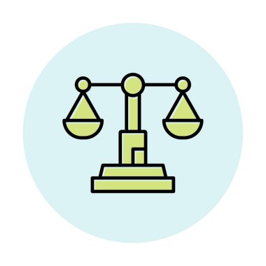  Adalet skalası basit ikon vektör illüstrasyonu