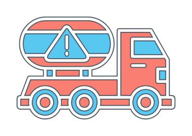 Dikkat simgesi çizimi olan kamyon   