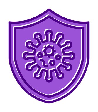 Virüs koruma simgesi vektör illüstrasyonu