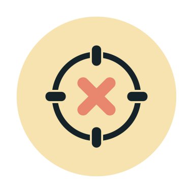  Çember simgesinde konsantrasyon ya da çapraz çizgi yok, vektör illüstrasyonu 