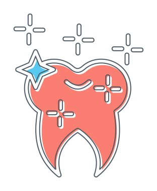 Basit Parlak Diş simgesi, vektör illüstrasyonu