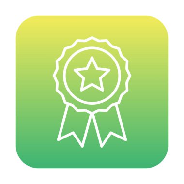 Ödül rozet vektörü düz çizgi simgesi