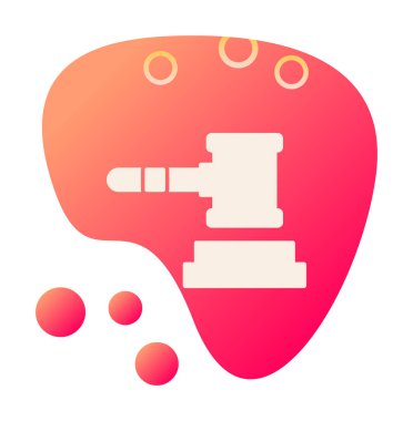 Açık artırma ya da Yargıç Tokmak simgesi düz stilde