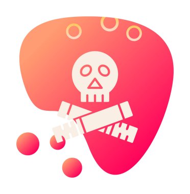 kafatası simgesi dumanı vektör illüstrasyonunu öldürür