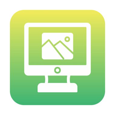 Comoputer galeri simgesi, vektör illüstrasyonu