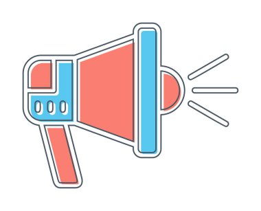 megafon simgesi vektörü web ve mobil tasarımınız için beyaz arkaplanda izole edilmiş, megafon logosu konsepti 