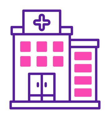 Hastane simgesi, vektör illüstrasyonu