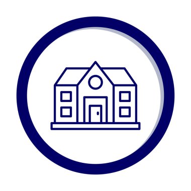 ev düz simgesi, vektör illüstrasyonu 