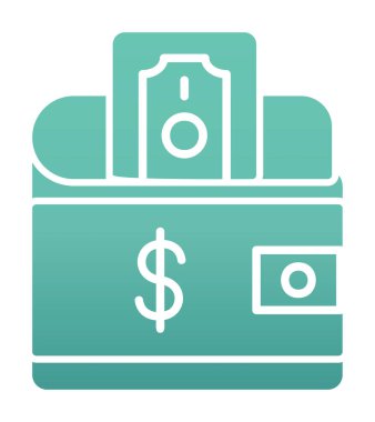 Dolar işareti vektör simgesi olan cüzdan