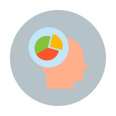 Basit Pasta Grafiği simgesi, vektör illüstrasyonu