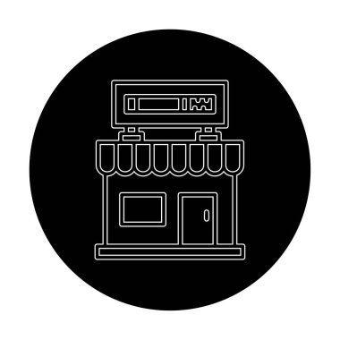 dükkan simgesi, vektör illüstrasyonu basit tasarım