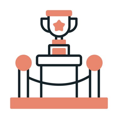 Ödül kupası ikonu vektör illüstrasyonu. Kadeh.                          