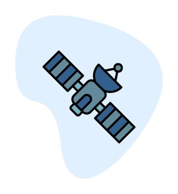 Uydu Simgesi, vektör illüstrasyonu 