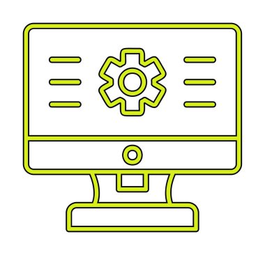bilgisayar izleme simgesi, vektör illüstrasyonu basit tasarım