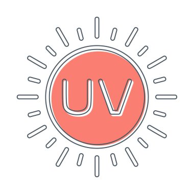 Güneş. Web simgesi basit bir illüstrasyon. Morötesi                               