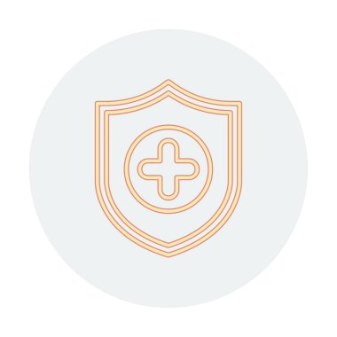 Basit Tıbbi Sigorta simgesi, vektör illüstrasyonu