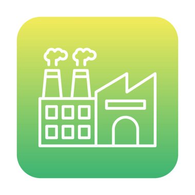 Fabrika web simgesi, vektör illüstrasyonu 