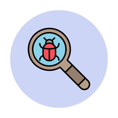 Hata vektörü illüstrasyonlu büyüteç 