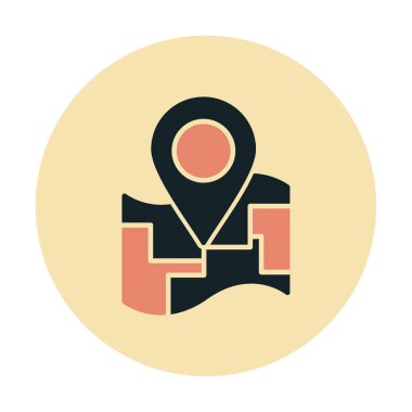 Konum iğnesi, vektör illüstrasyonlu harita simgesi