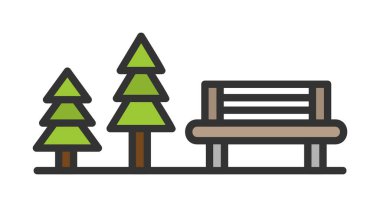 Dinlenme Alanı web simgesi, vektör illüstrasyonu 