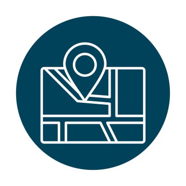 Konum iğnesi, vektör illüstrasyonlu harita simgesi