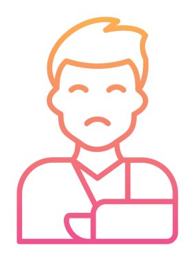 Elinde travma ikonu olan adam vektör illüstrasyonu 