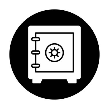 Güvenli kutu simgesi, vektör illüstrasyonu 