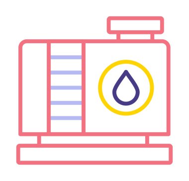 Fabrika tankı simgesi, vektör illüstrasyonu