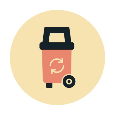 Çöp kutusu simgesi vektör illüstrasyonu 