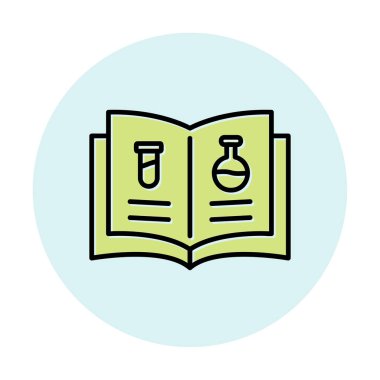 Bilim Kitabı simgesi, vektör illüstrasyonu