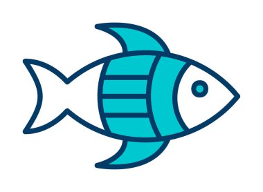 balık yassı simgesi, vektör illüstrasyonu