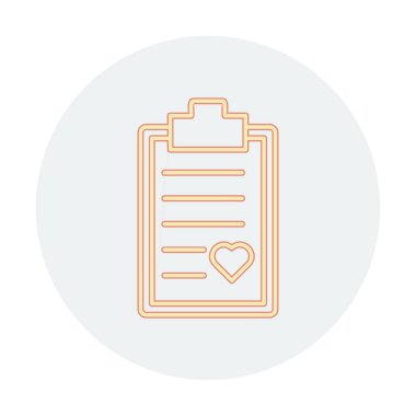 Kalp ikonu vektör illüstrasyonlu Tıbbi Rapor               