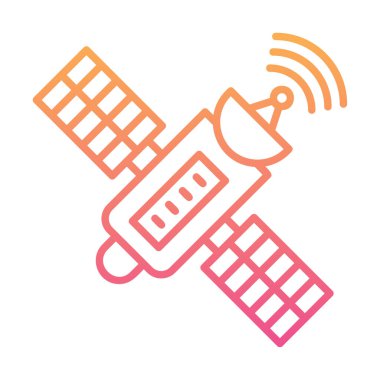 Uydu Simgesi, vektör illüstrasyonu 