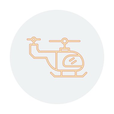 Helikopter düz simgesi, vektör çizim 