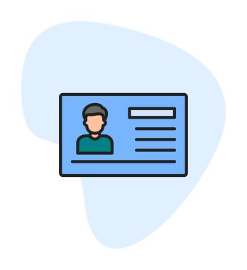 Visa belgesi simgesinin vektör illüstrasyonu 