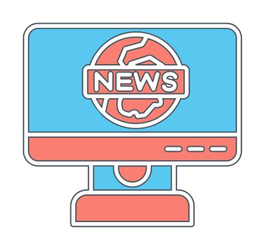 Haber bülteni. Web simgesi basit illüstrasyon                   
