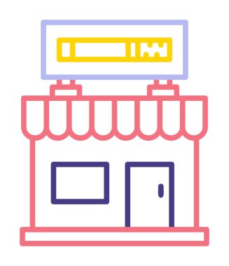 dükkan simgesi, vektör illüstrasyonu basit tasarım