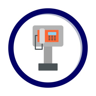 Ankesörlü Telefon web simgesi, vektör illüstrasyonu