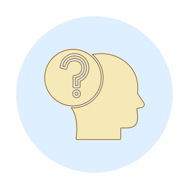 İnsan başlı soru işareti, satır biçimi simgesi 