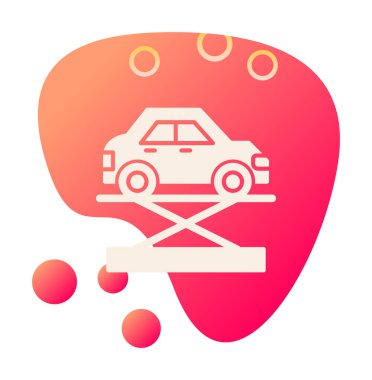 araba kriko ve onarım servisi, vektör illüstrasyonu  