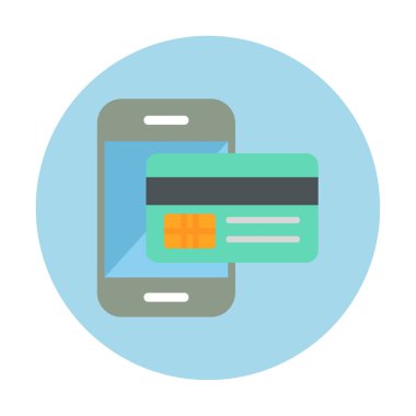 Kart ödemesi. Mobil ödeme ana hatları vektör simgesi