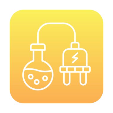 Elektrik prizli laboratuvar şişesi, vektör illüstrasyonu basit tasarım