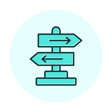 Yön düz simge, vektör illüstrasyonu