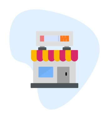 dükkan simgesi, vektör illüstrasyonu basit tasarım