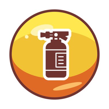 Yangın söndürücüsü. Web simgesi illüstrasyonu